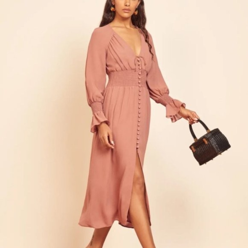 Reformation Fia Dress in Praline - size 4